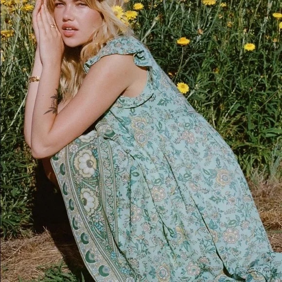 Spell and the gypsy collective folk song house dress sage size small - Picture 1 of 11